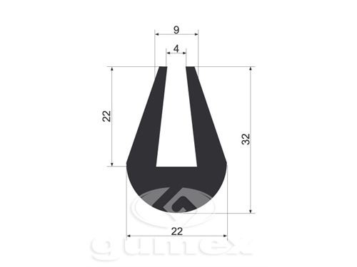 GUMMIPROFILE U-FORM - EPDM